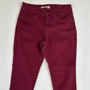 Women's Skinny Jeans in Rich Burgundy SZ 1